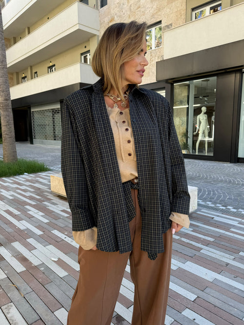 Camicia a quadretti con spalline