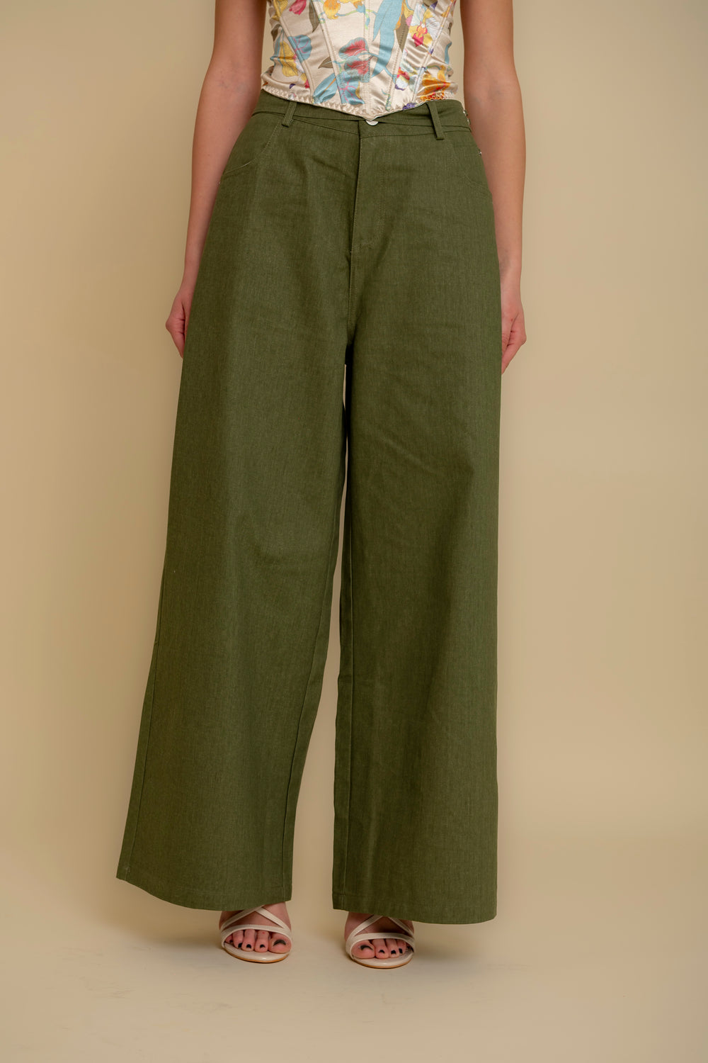 Pantalone con cintura green