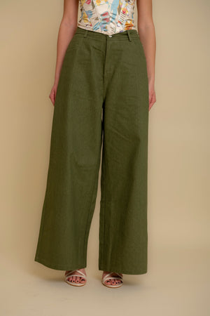 Pantalone con cintura green
