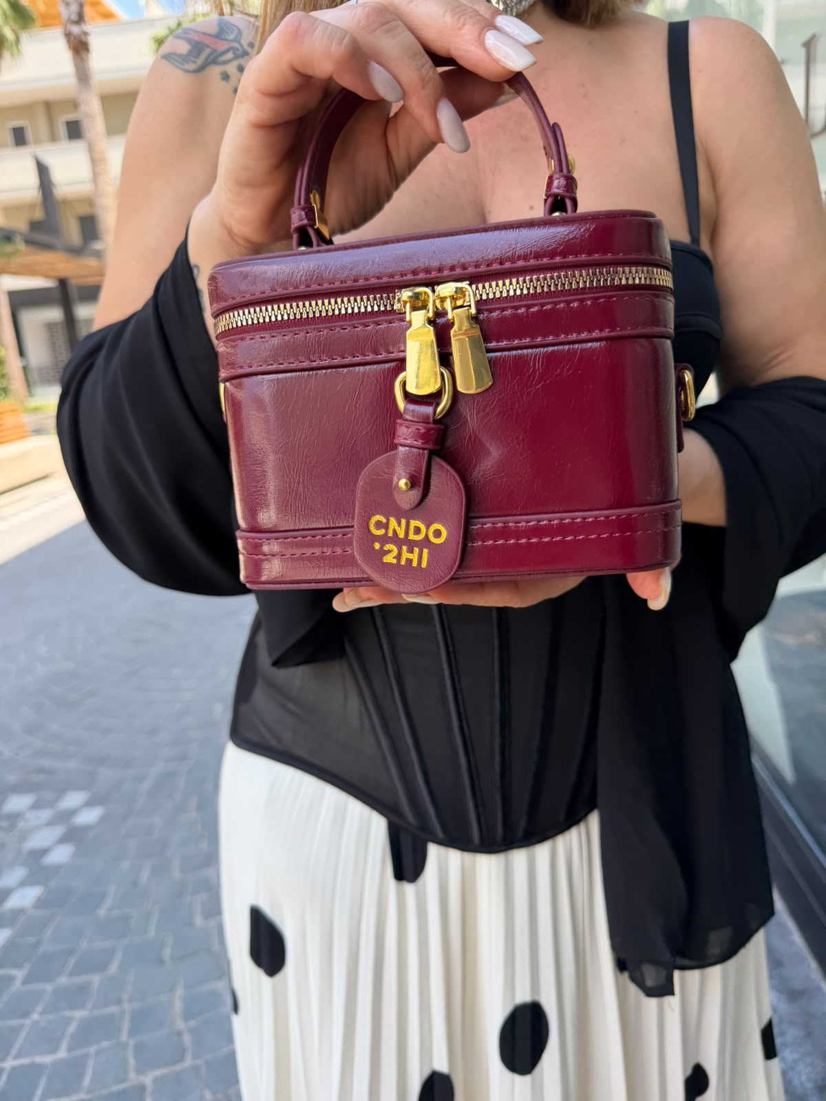 Borsa bauletto lucida