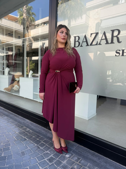 Abito foglia gold curvy