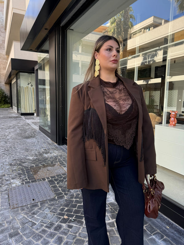 Giacca con frange curvy
