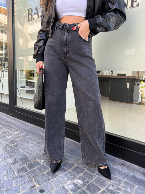 Jeans ballon con risvolto