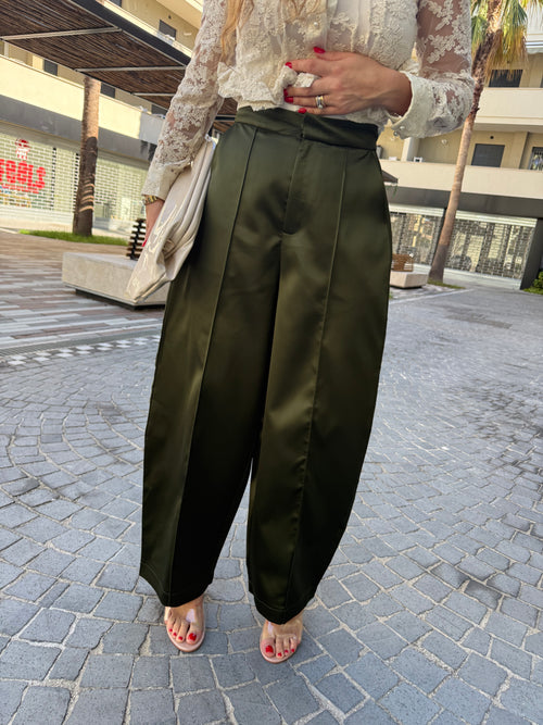 Pantalone in raso ballon