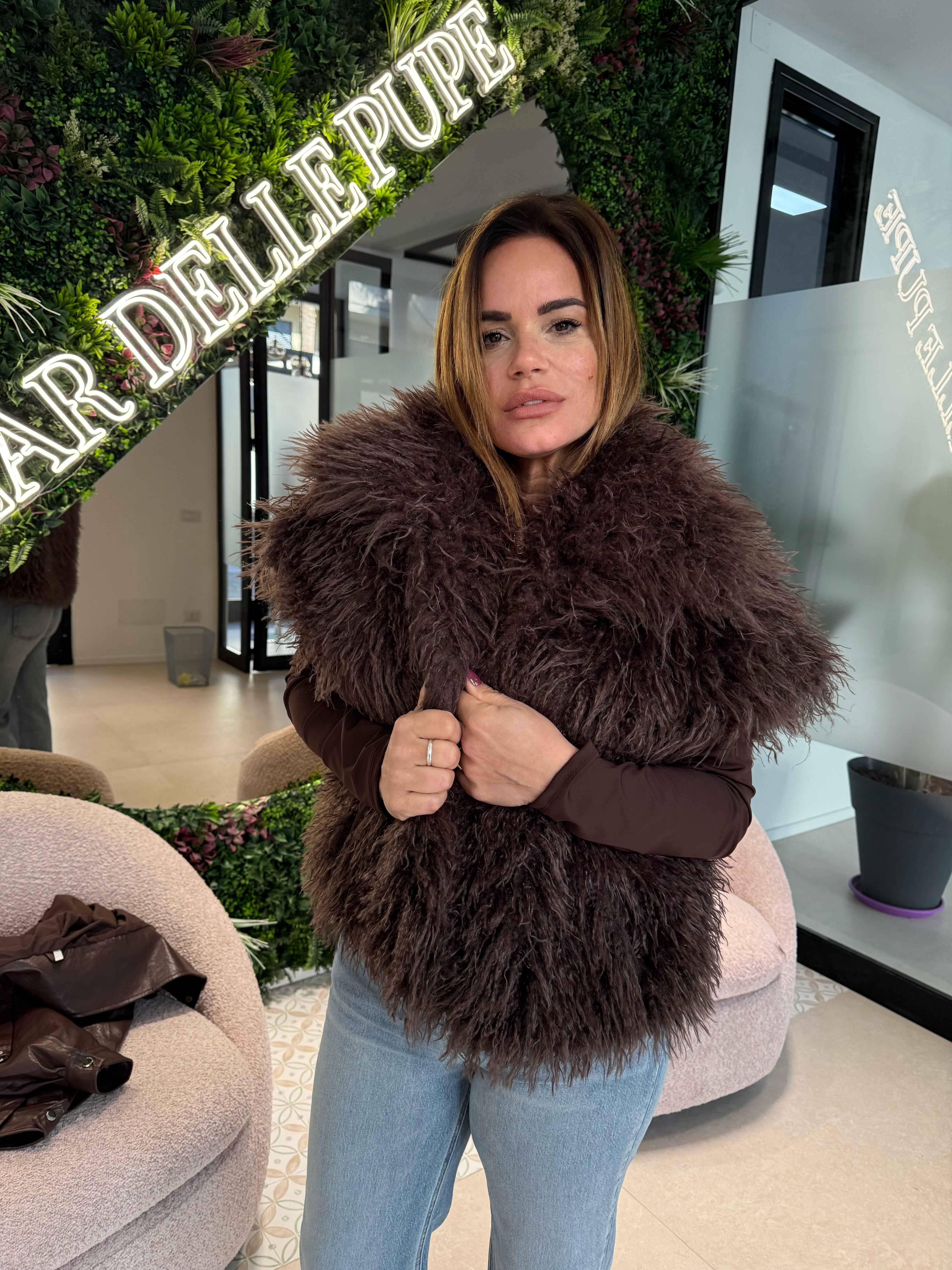 Chiodo con gilet pelliccia