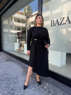 Abito foglia gold curvy