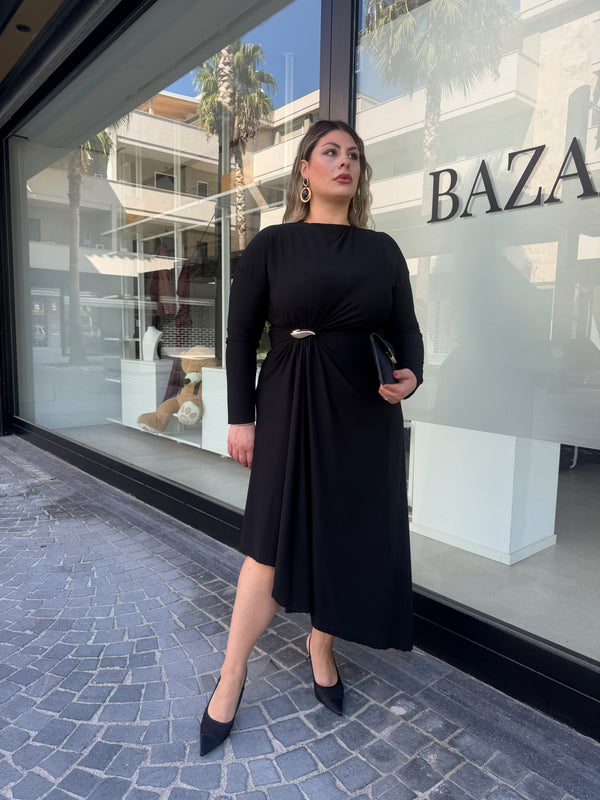 Abito foglia gold curvy