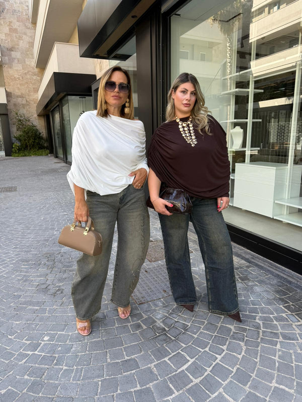 Maglia drappeggiata curvy