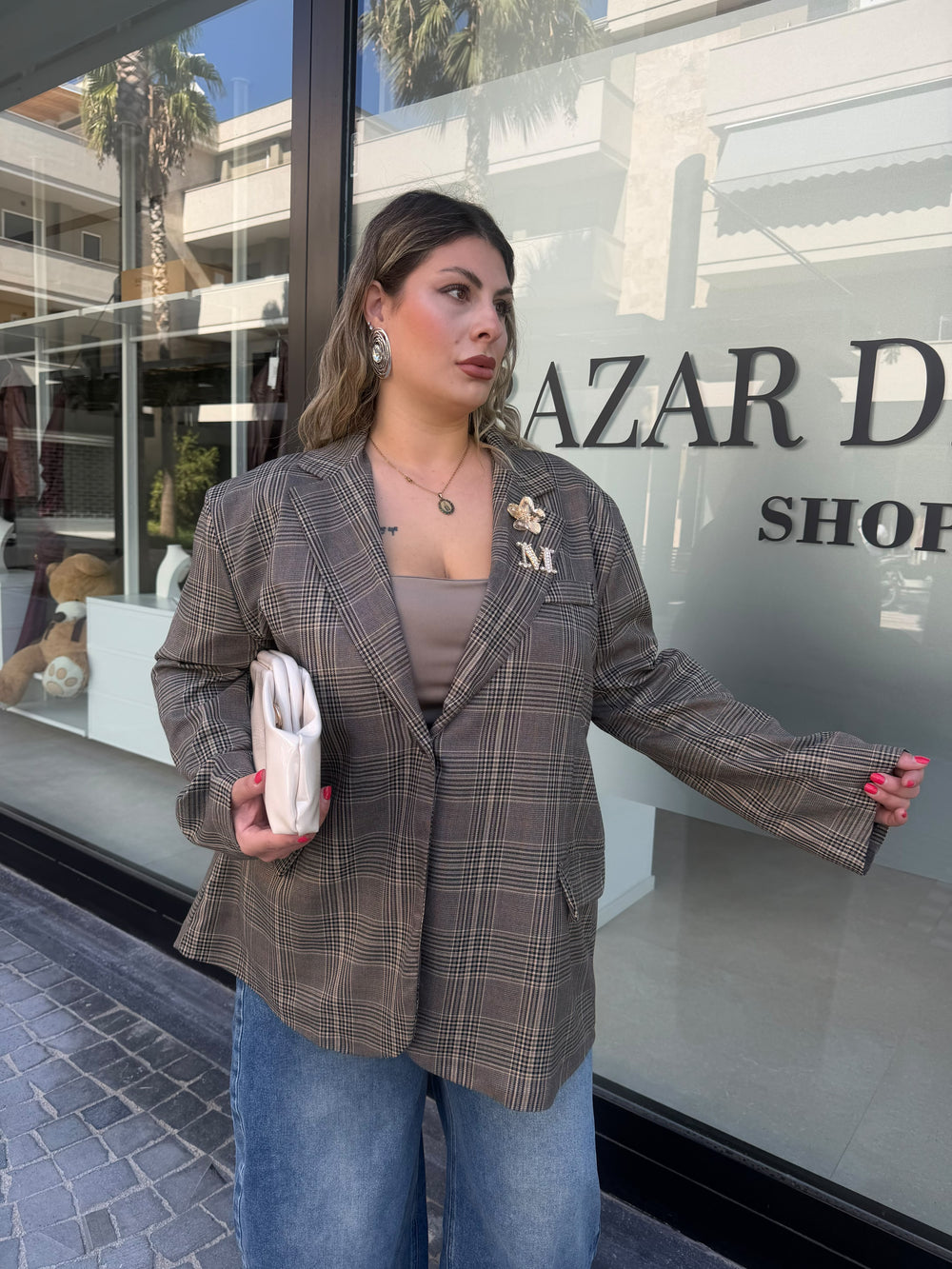 Giacca quadri curvy