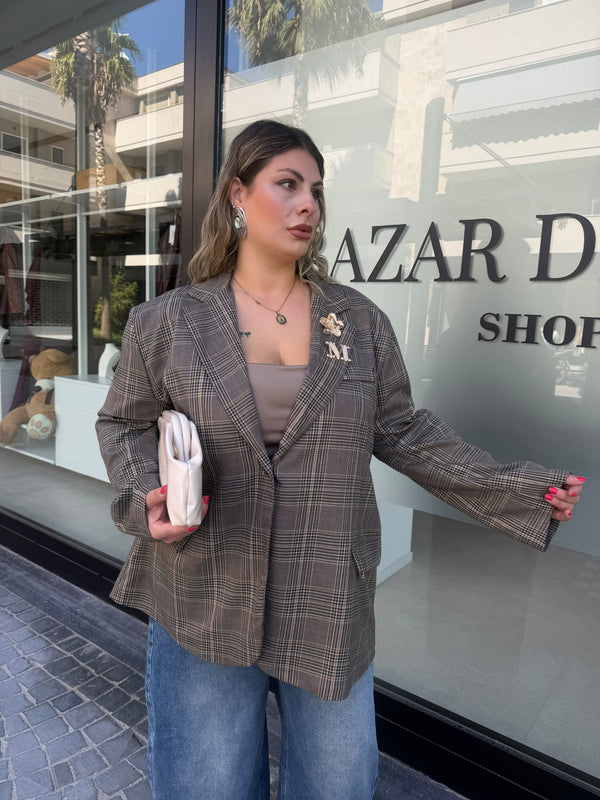 Giacca quadri curvy