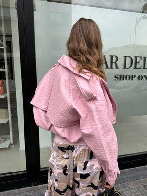 Giubbino crop pink