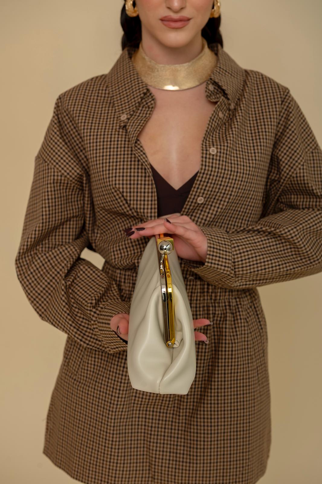 Borsa con chiusura bicolor