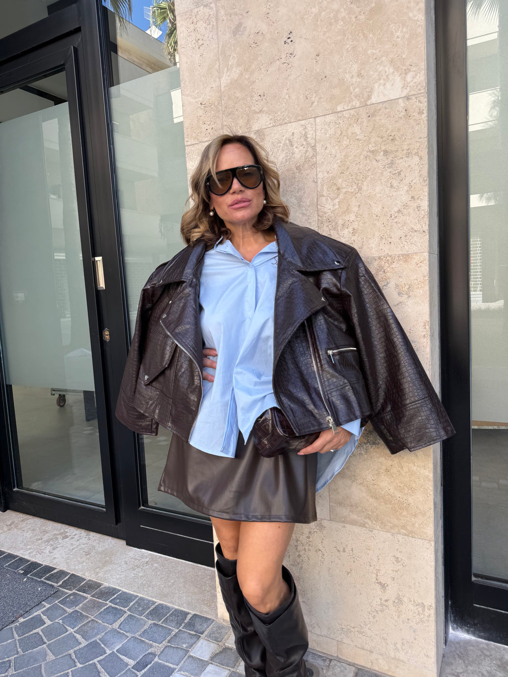 Chiodo oversize pitonato