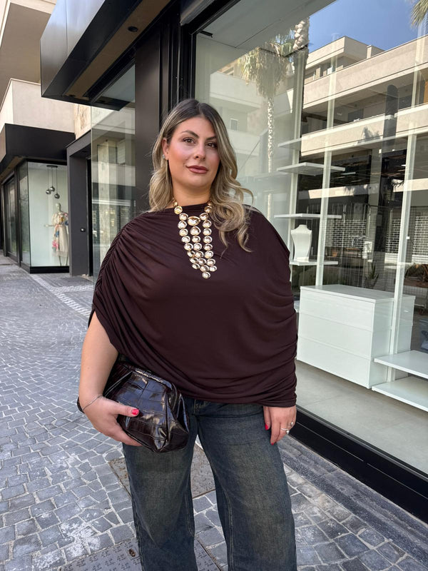 Maglia drappeggiata curvy