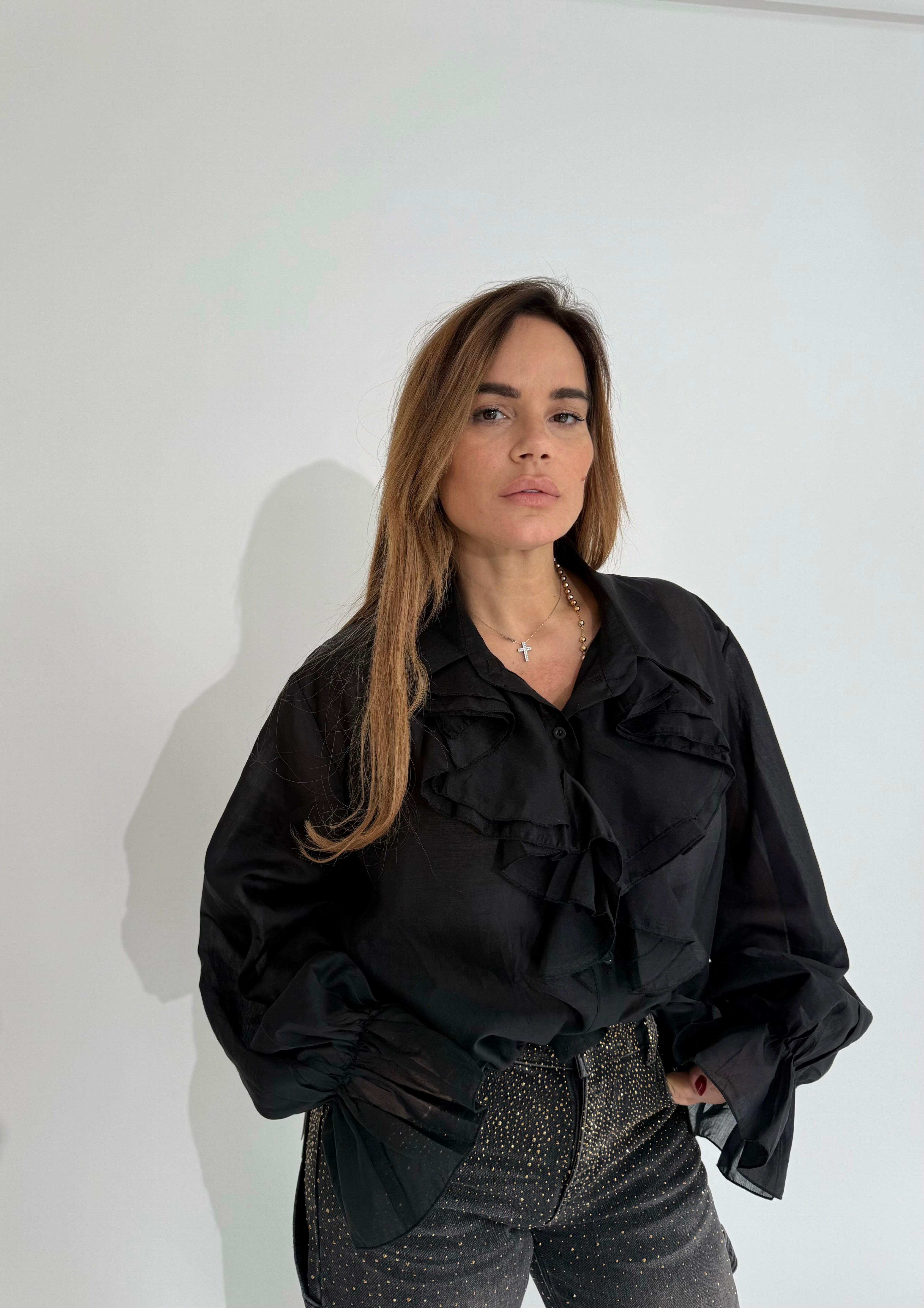 Camicia rouche velata