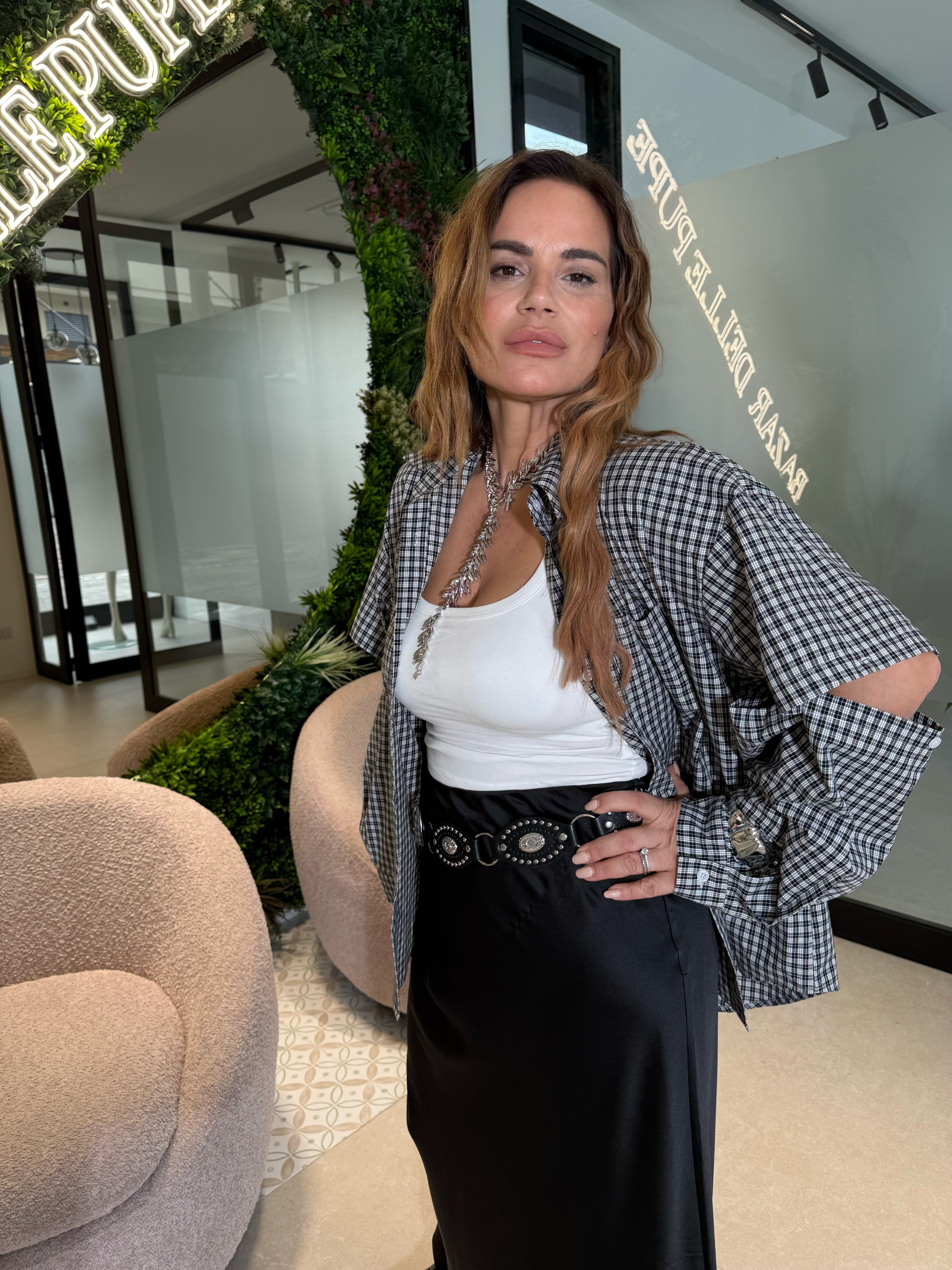 Camicia oversize con apertura nero