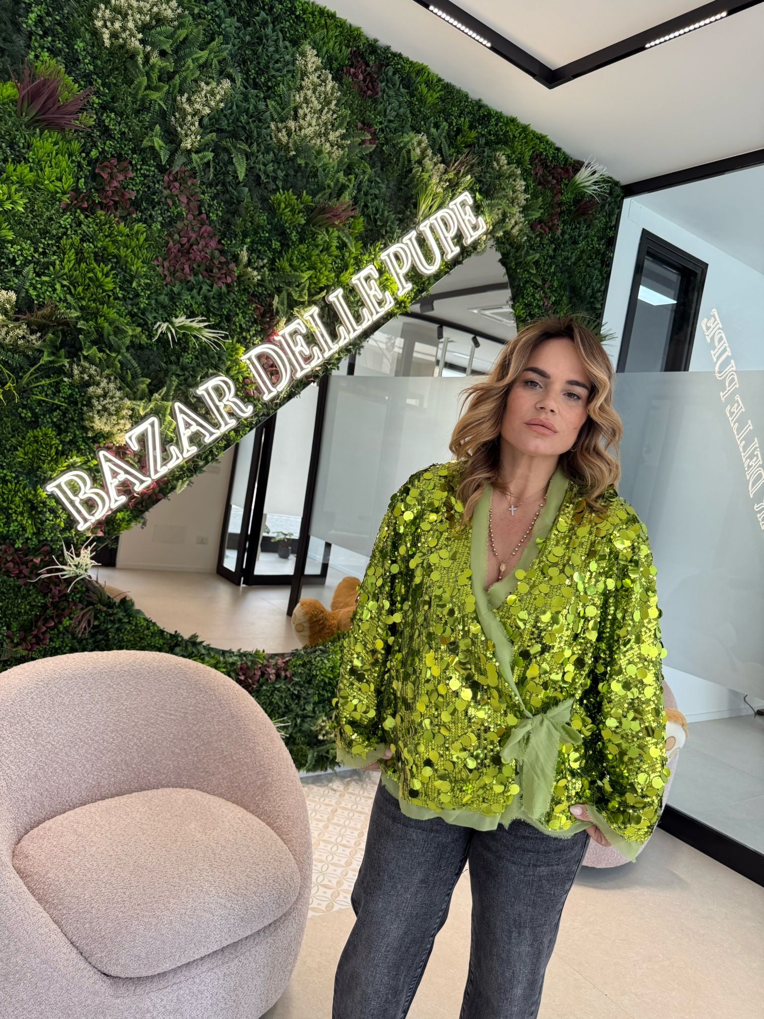 Camicia paillettes incrocio