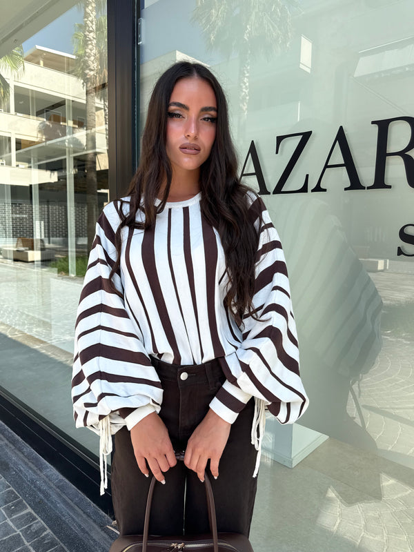 Maglia strisce con laccetto
