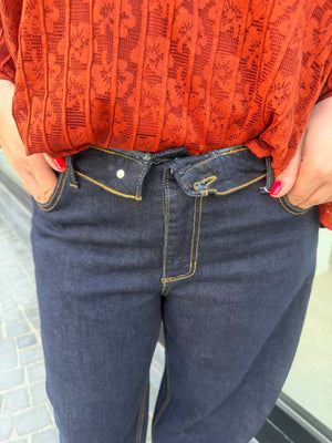 Jeans con risvolto in vita curvy