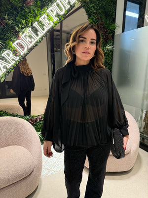 Camicia velata plissé