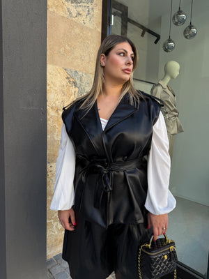 Gilet in ecopelle curvy