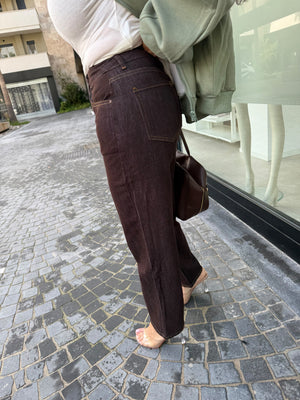Jeans mom fit brown curvy