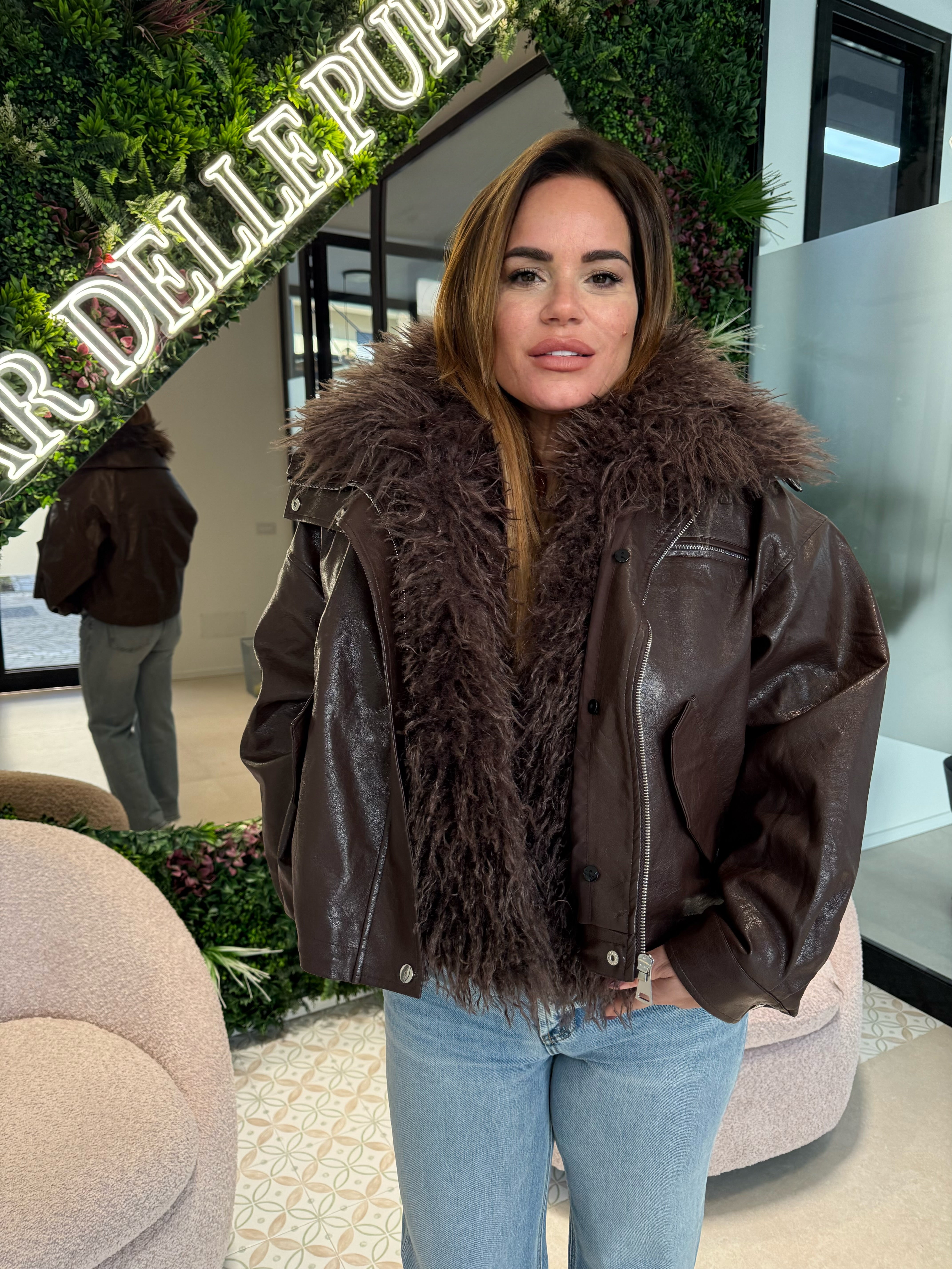 Chiodo con gilet pelliccia