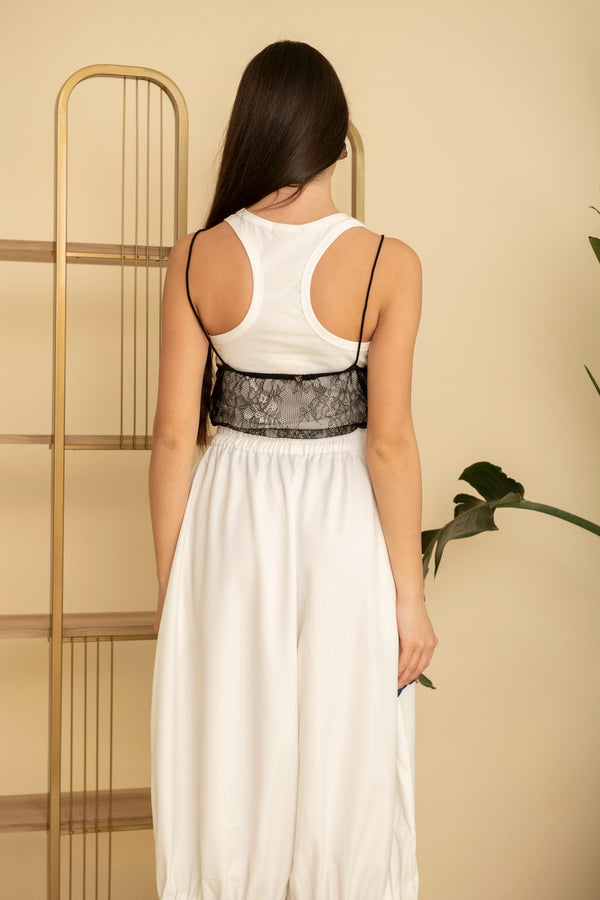 Canotta con top in pizzo