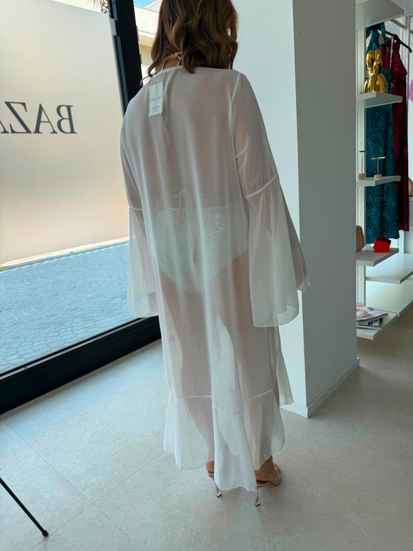 Kimono velato con rouches