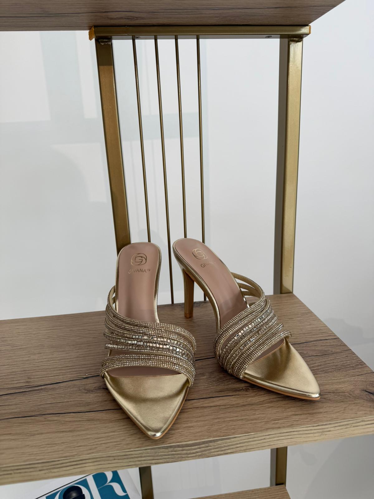 Sandali fascia strass