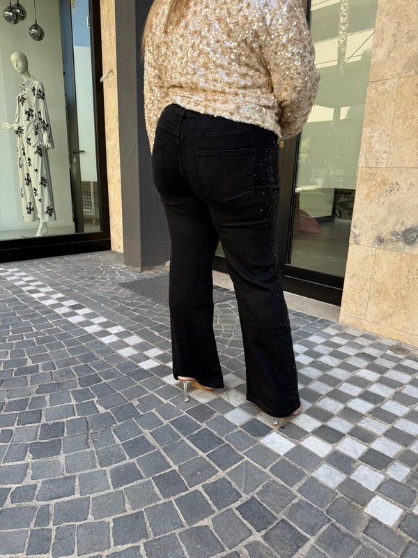 Jeans strass laterali curvy