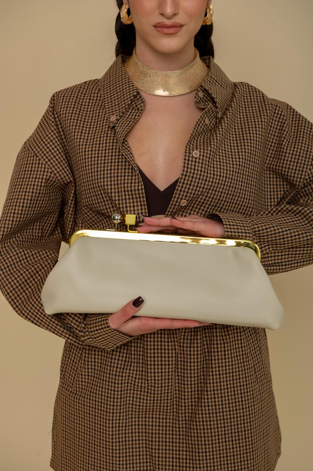 Borsa con chiusura bicolor