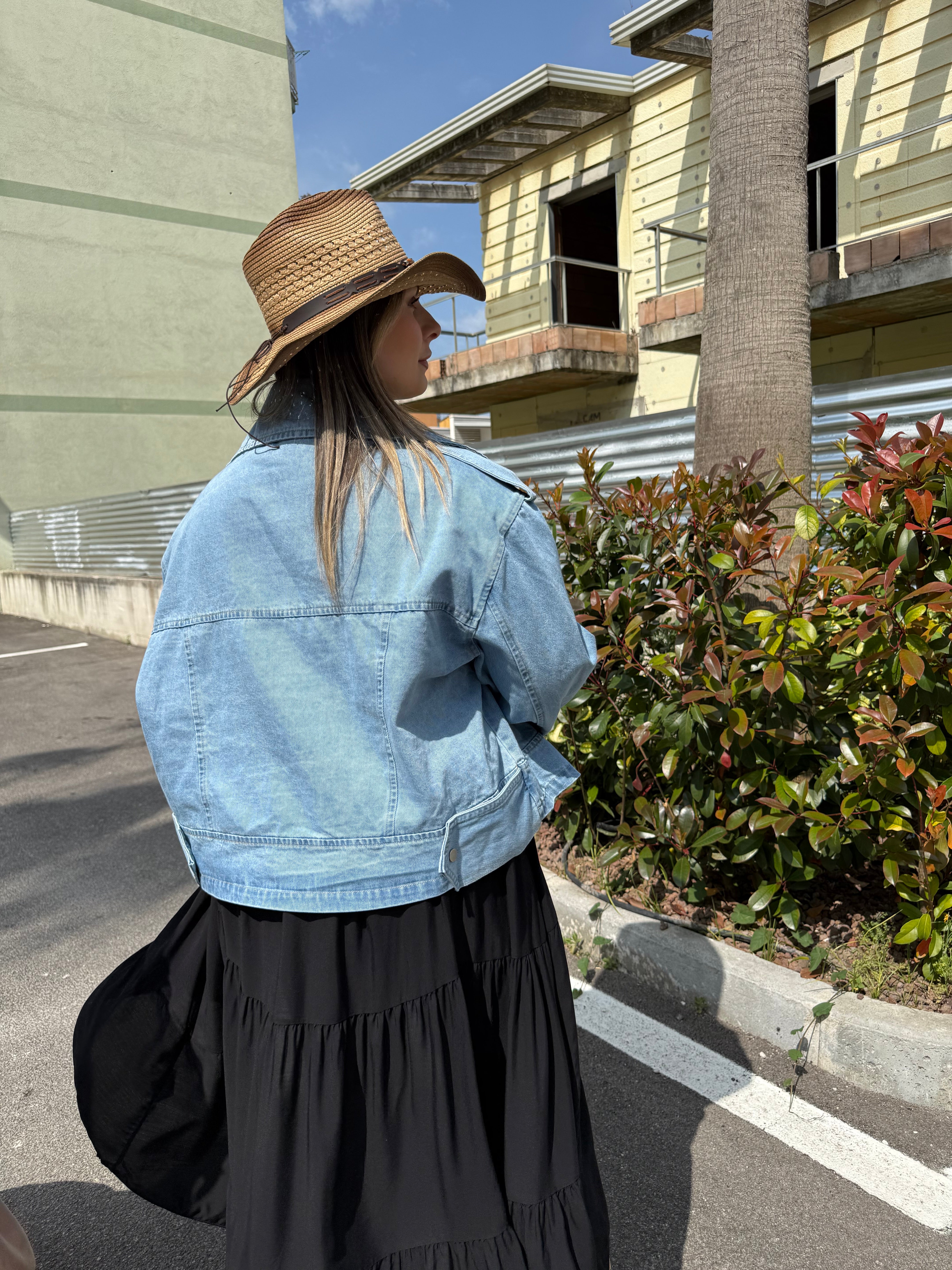 Chiodo in denim oversize