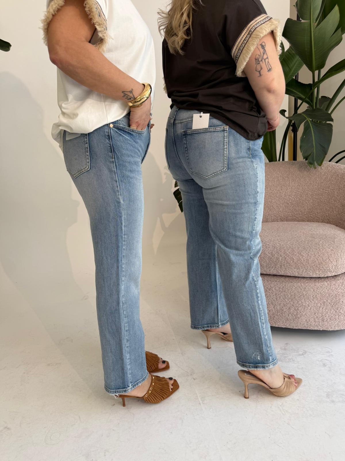 Jeans chiaro mom fit curvy