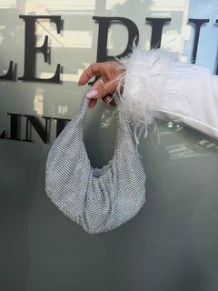 Borsa strass argento