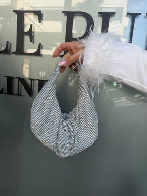Borsa strass argento