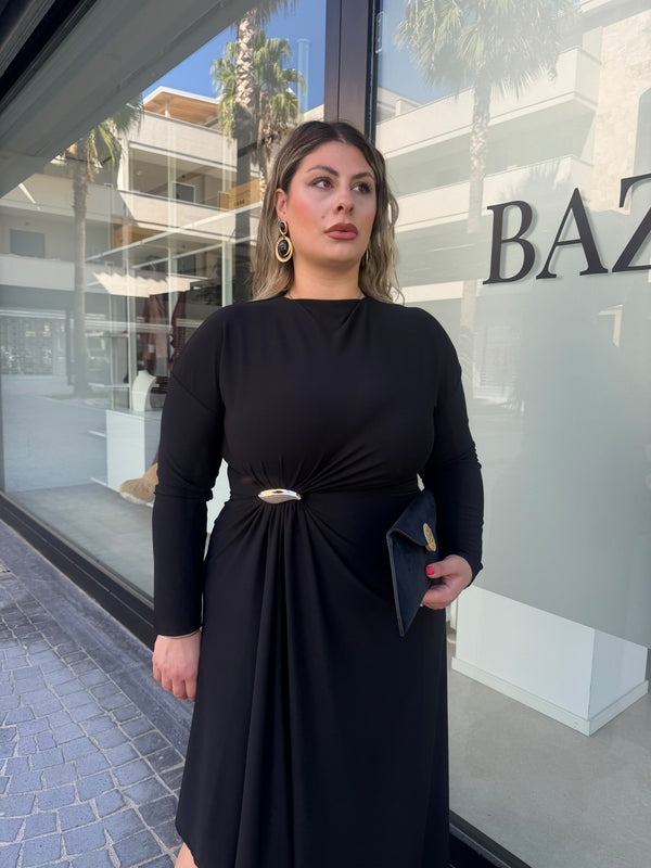 Abito foglia gold curvy