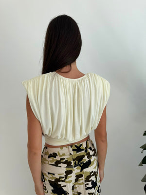 Top crop drappeggiato