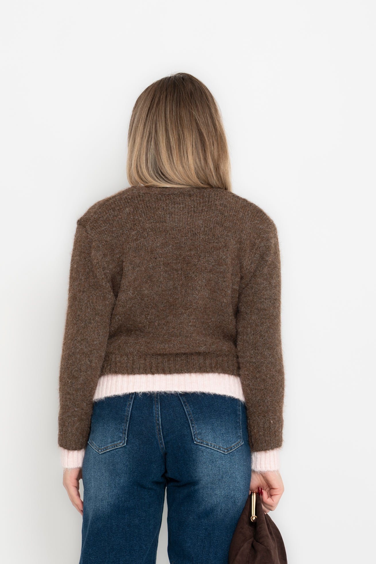 Cardigan bicolor pink