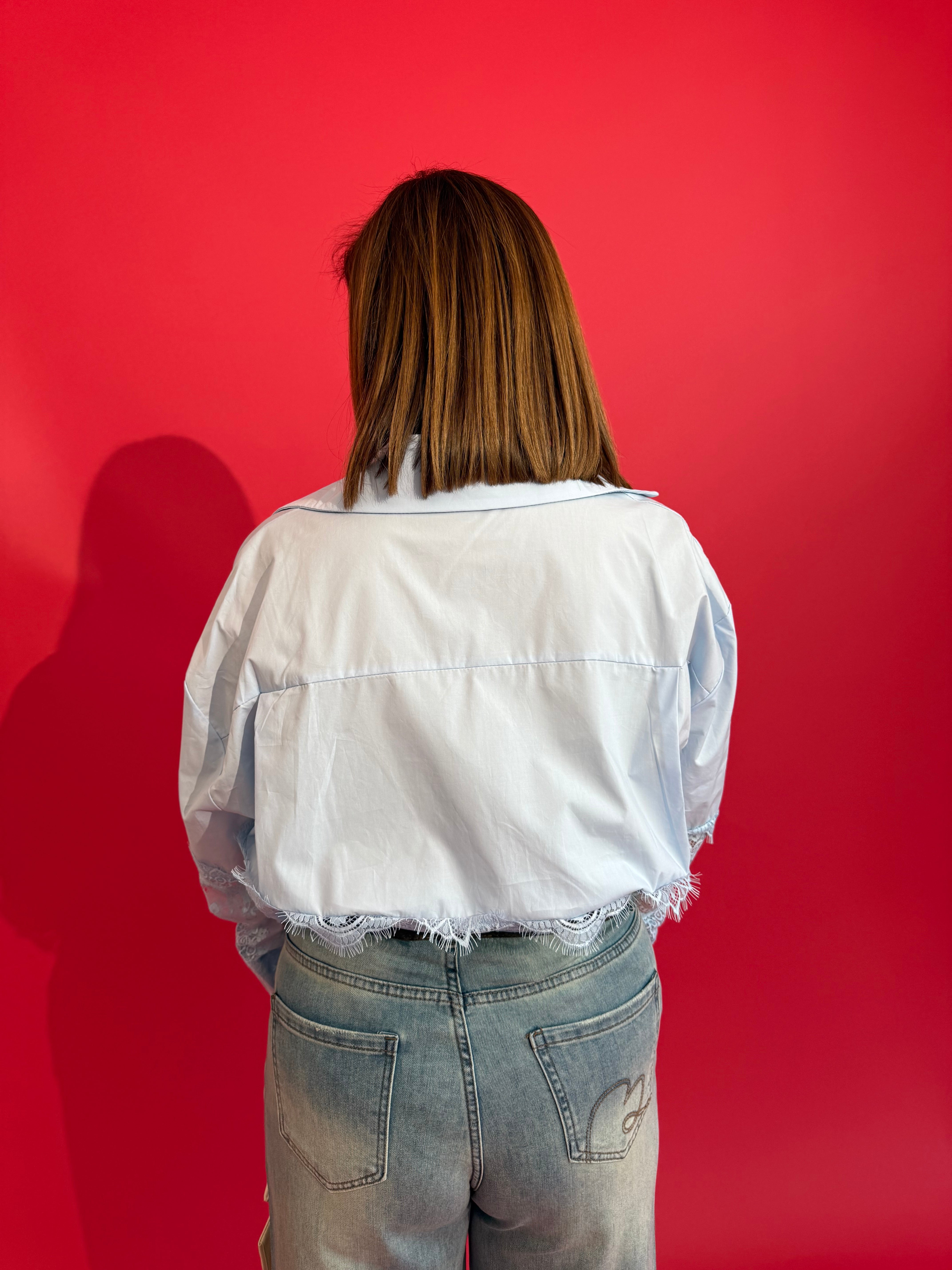 Camicia con dettagli in pizzo