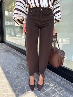 Jeans sfrangiato brown