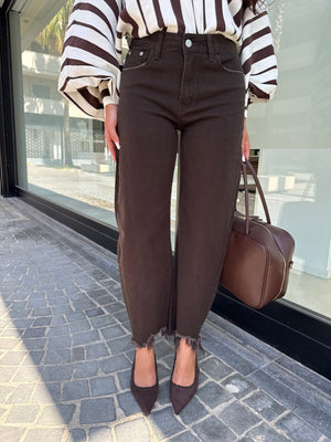 Jeans sfrangiato brown