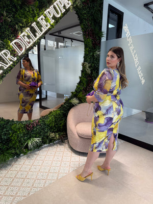 Abito midi violet curvy