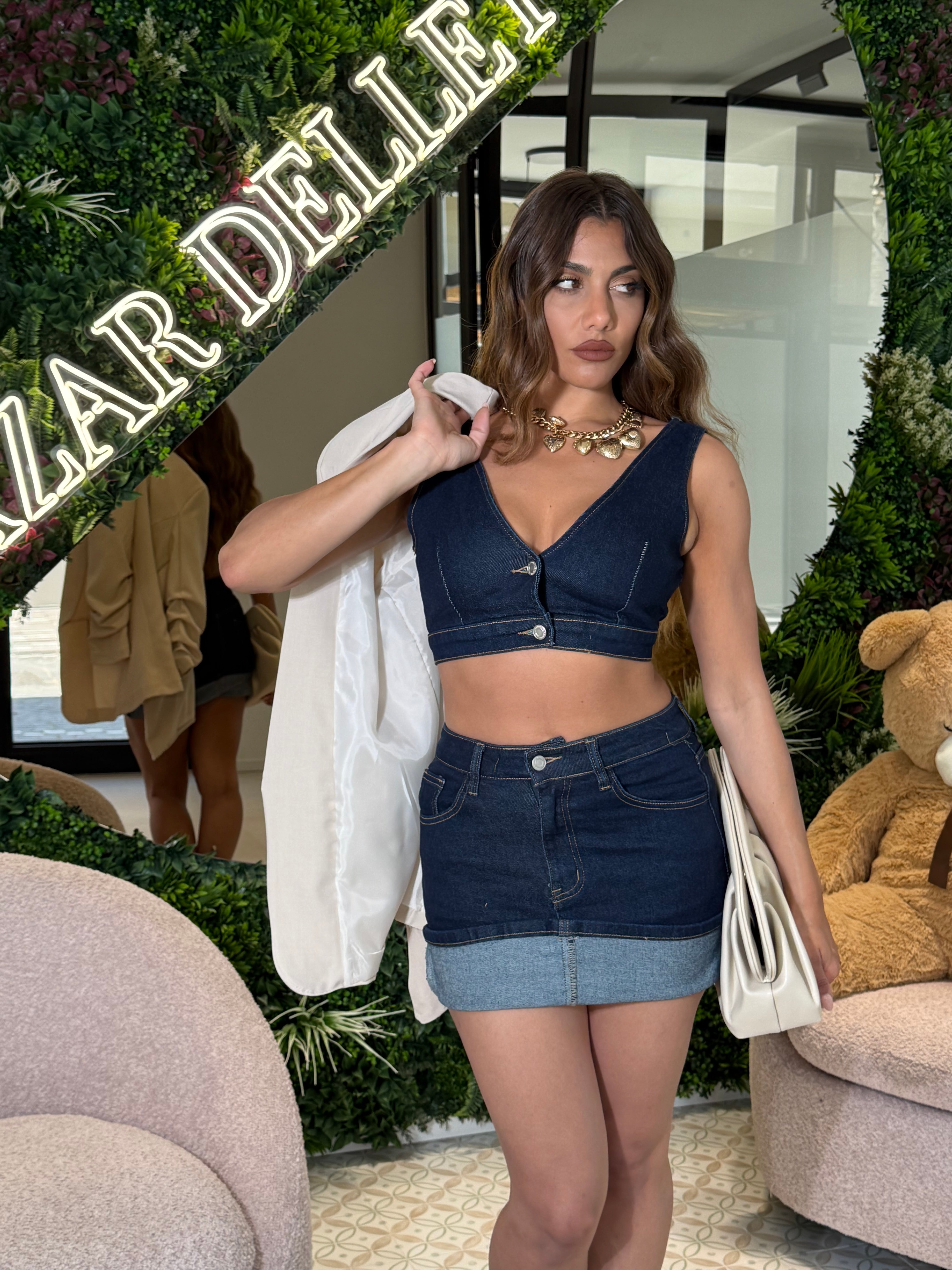 Top denim scuro
