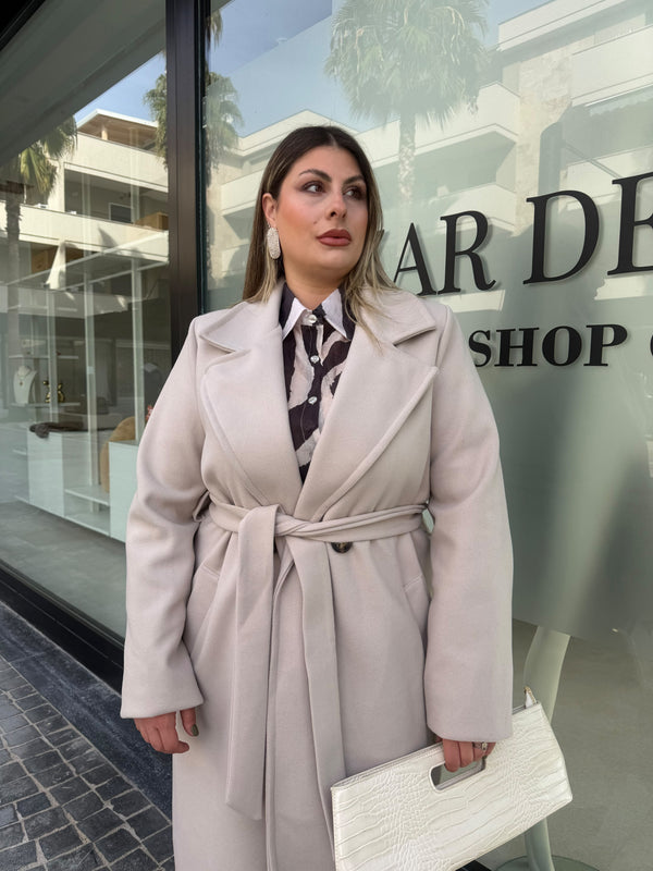 Cappotto in panno curvy