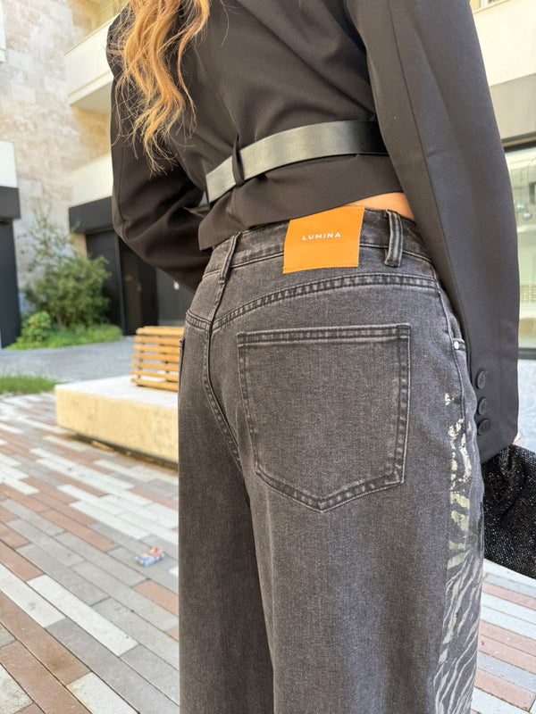 Jeans zebrato silver by Lumina