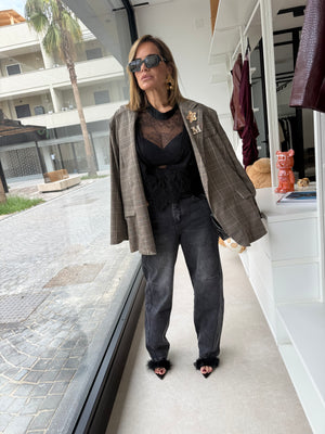 Giacca quadri curvy