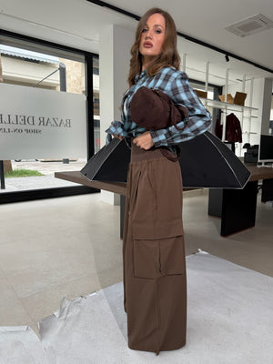 Pantalone con elastico alto brown