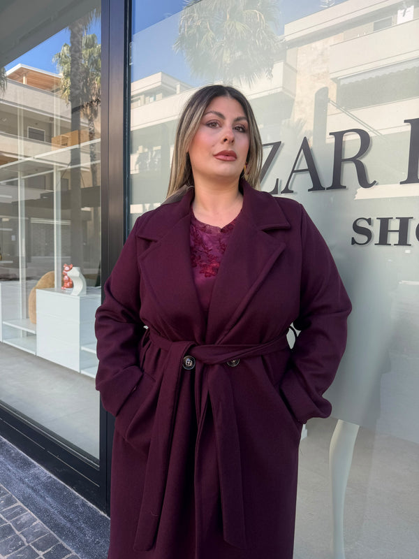 Cappotto in panno curvy
