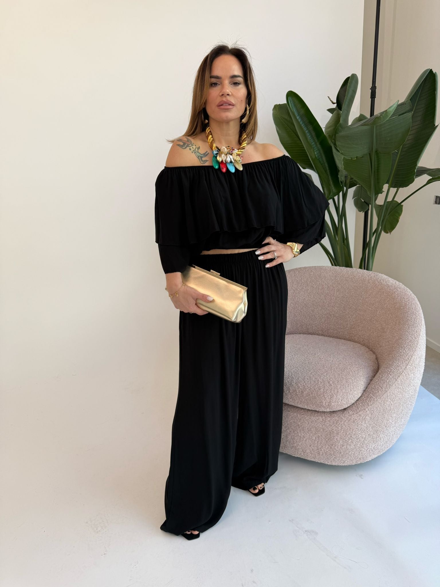 Cordset pantalone e top lino curvy